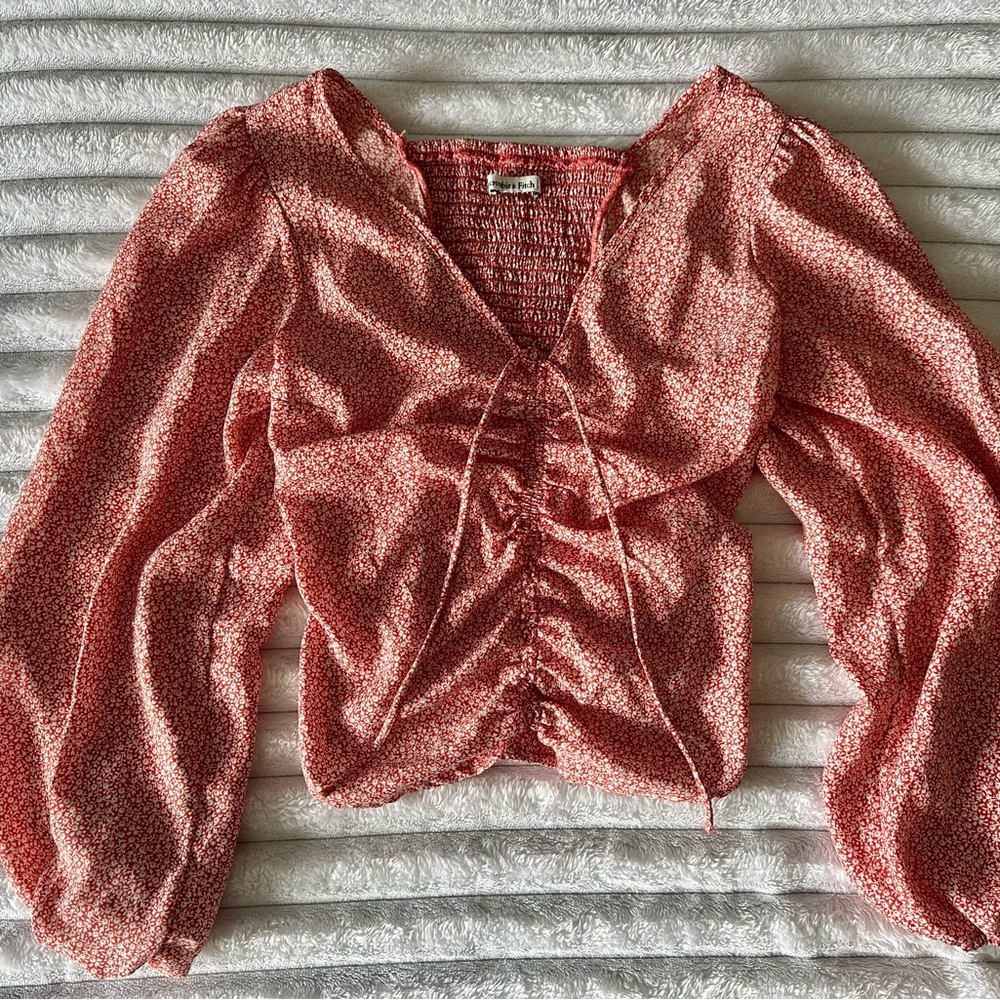 Abercrombie & Fitch Red Floral Blouse